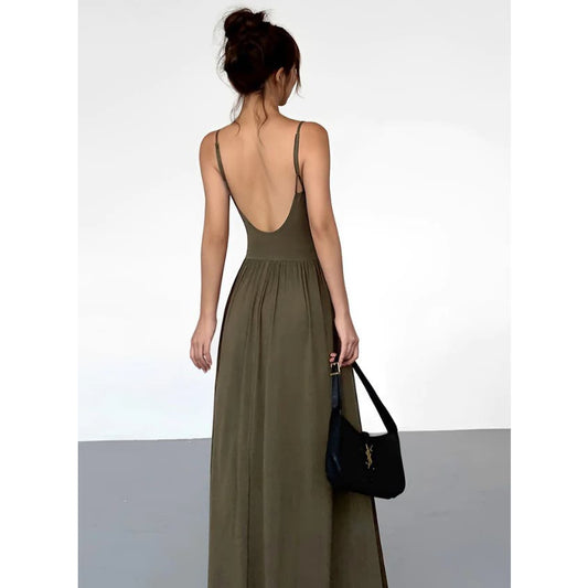 Bustier Corset Open Back Long Tank Dress | Size XS | Commense