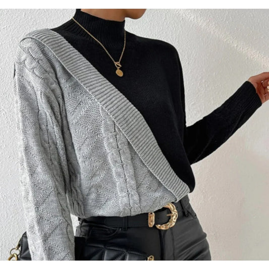 Commense Oversized Color Block Pullover Sweater Size  8-10