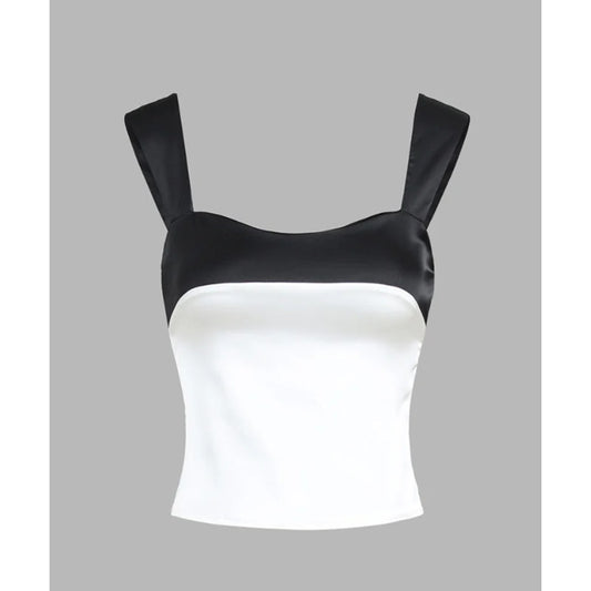 Two Tone Satin Tied Zippered Top | Size 4 | Commense