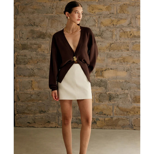 Commense Golden Button Plain Cardigan Size XS