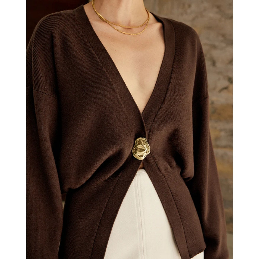 Commense Golden Button Plain Cardigan Size XS
