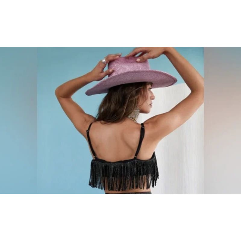 12th tribe crop top with black fringe