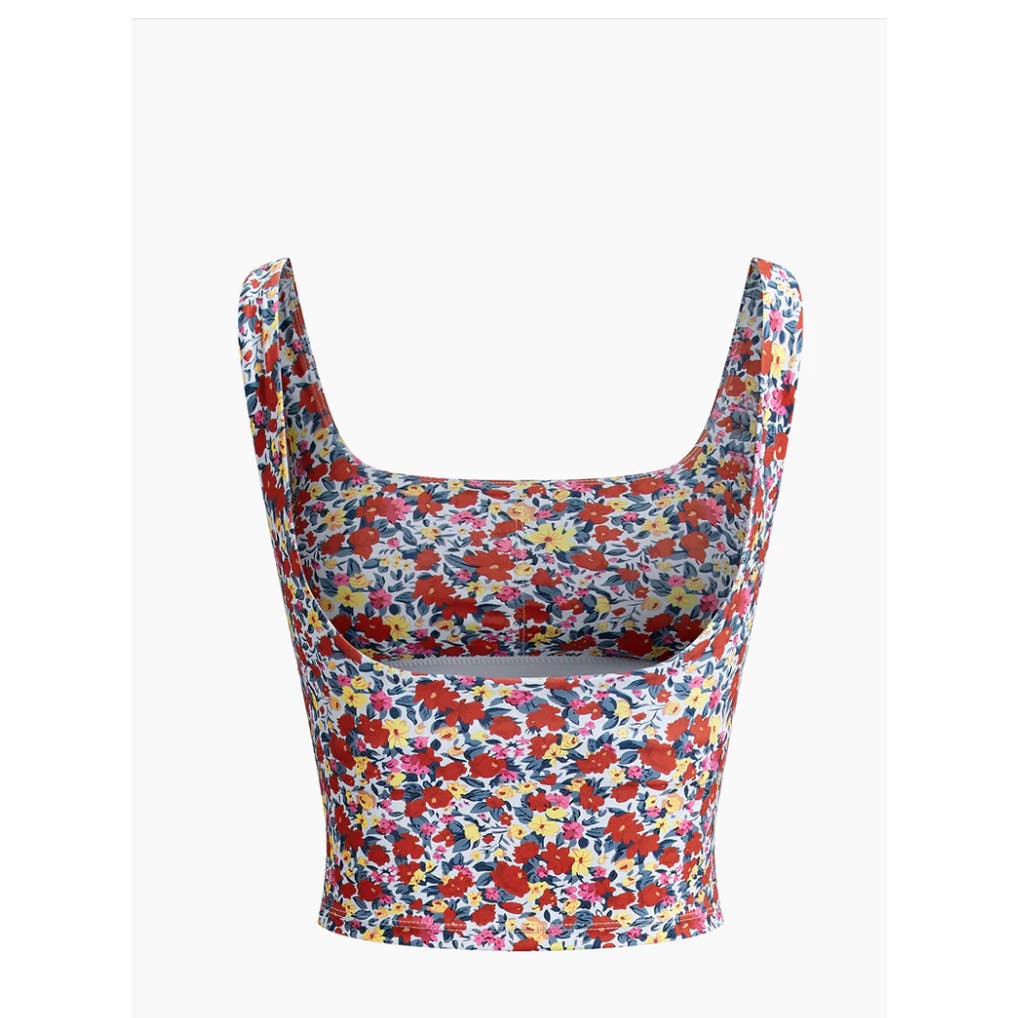 Eden Floral Garden Crop Tank Top | Size Medium | Commense