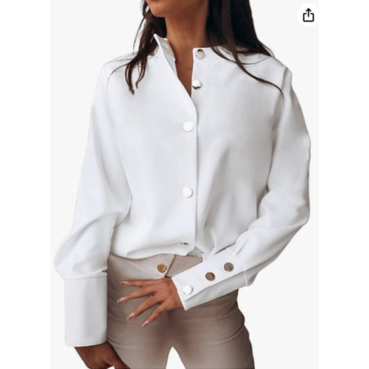 In The Office Elegant Long Sleeve Blouse | Chicgenes | Black or White