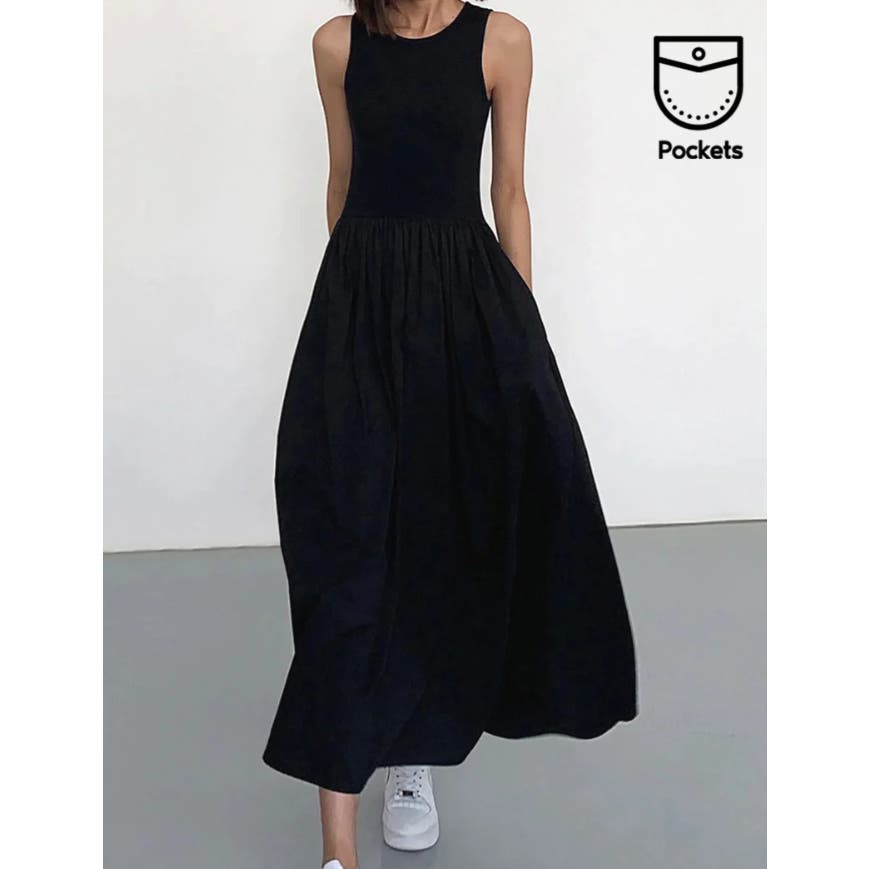 Leisure Crew Neck Long Dress | Size Medium | Commense