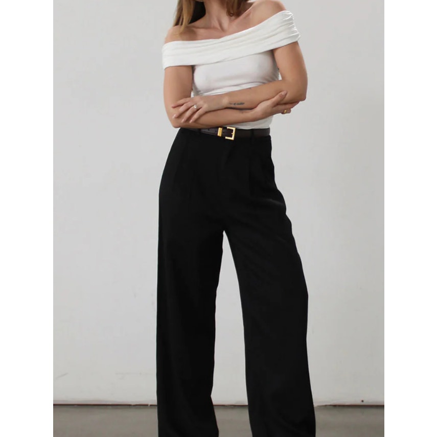 Solid Wide Leg Pants Without Belt | Size 8-10 | Commense