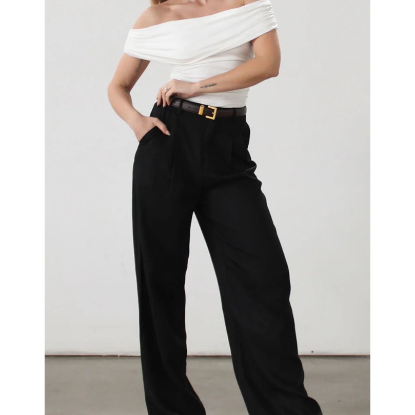 Solid Wide Leg Pants Without Belt | Size 8-10 | Commense