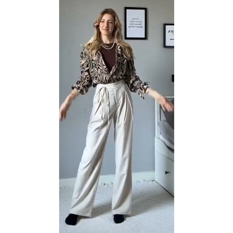 Palazzo Tied Wide Leg Dress Pants | Size Small