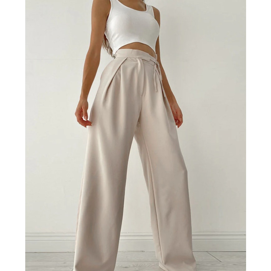 Palazzo Tied Wide Leg Dress Pants | Size Small