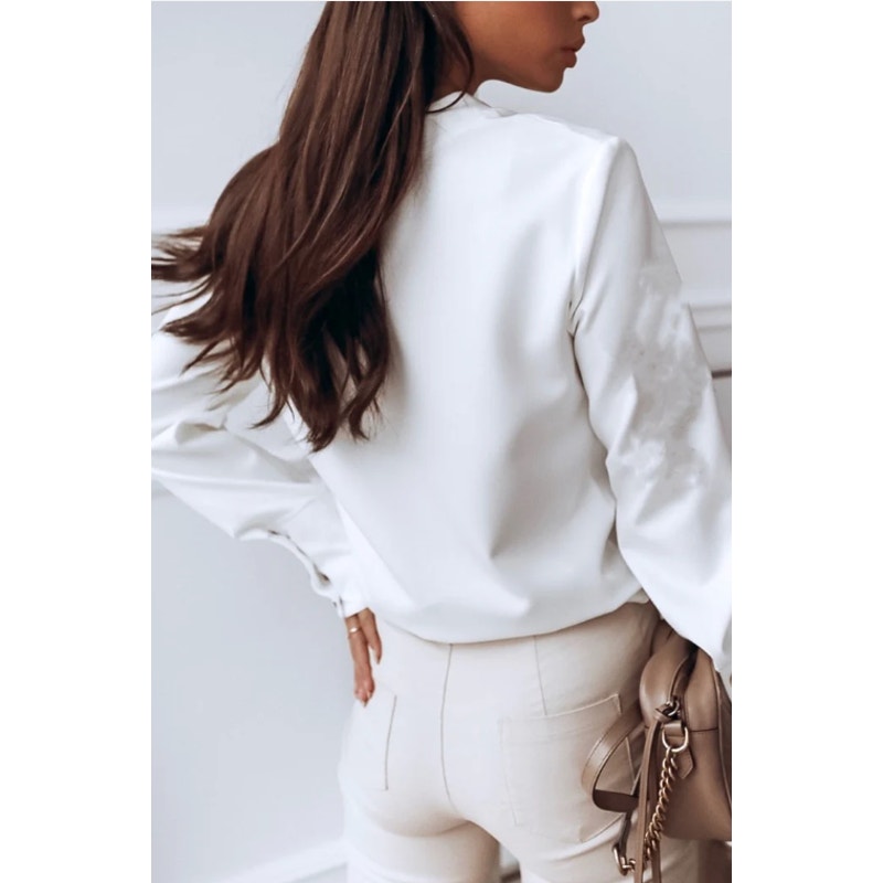 In The Office Elegant Long Sleeve Blouse | Chicgenes | Black or White