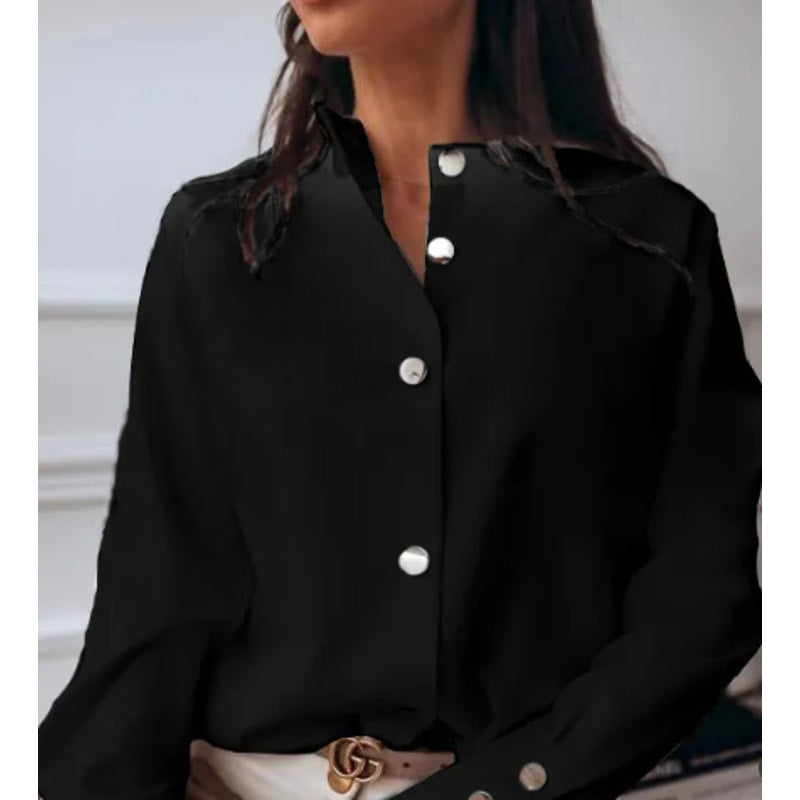 In The Office Elegant Long Sleeve Blouse | Chicgenes | Black or White