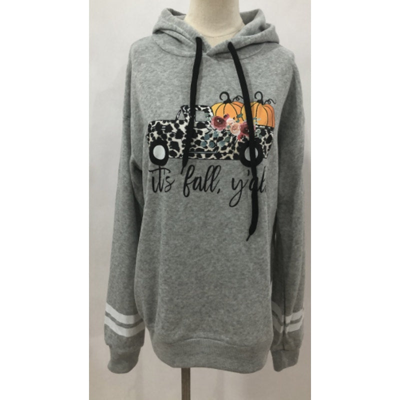 Halloween Truck Leopard Pumpkin Print Hoodies | Size Med