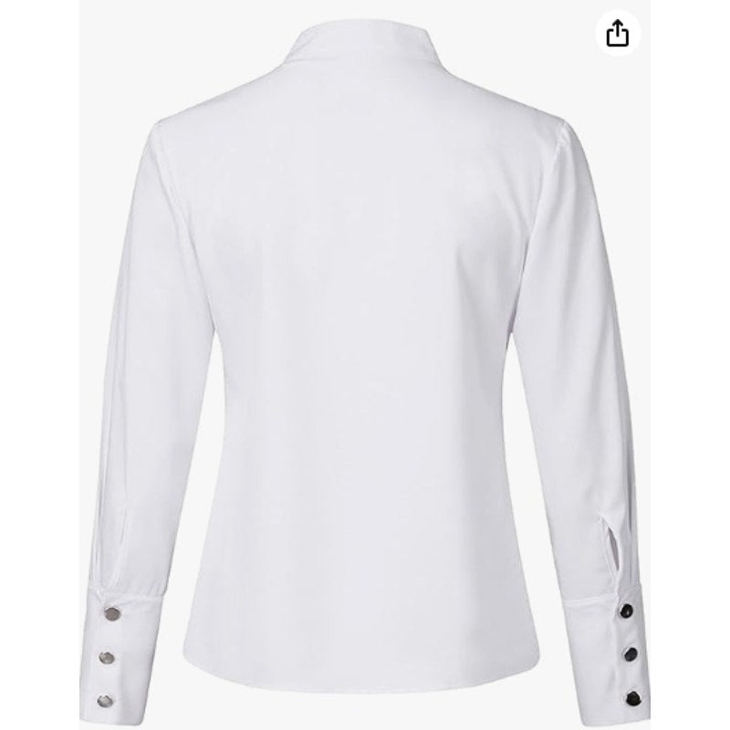 In The Office Elegant Long Sleeve Blouse | Chicgenes | Black or White