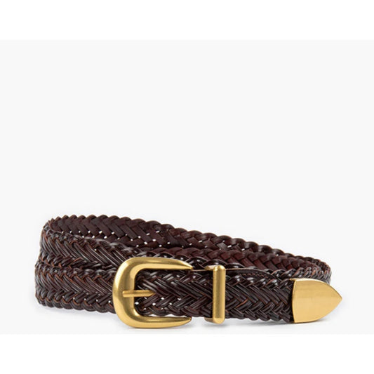 Commense Vintage Woven Belt  Dark Brown