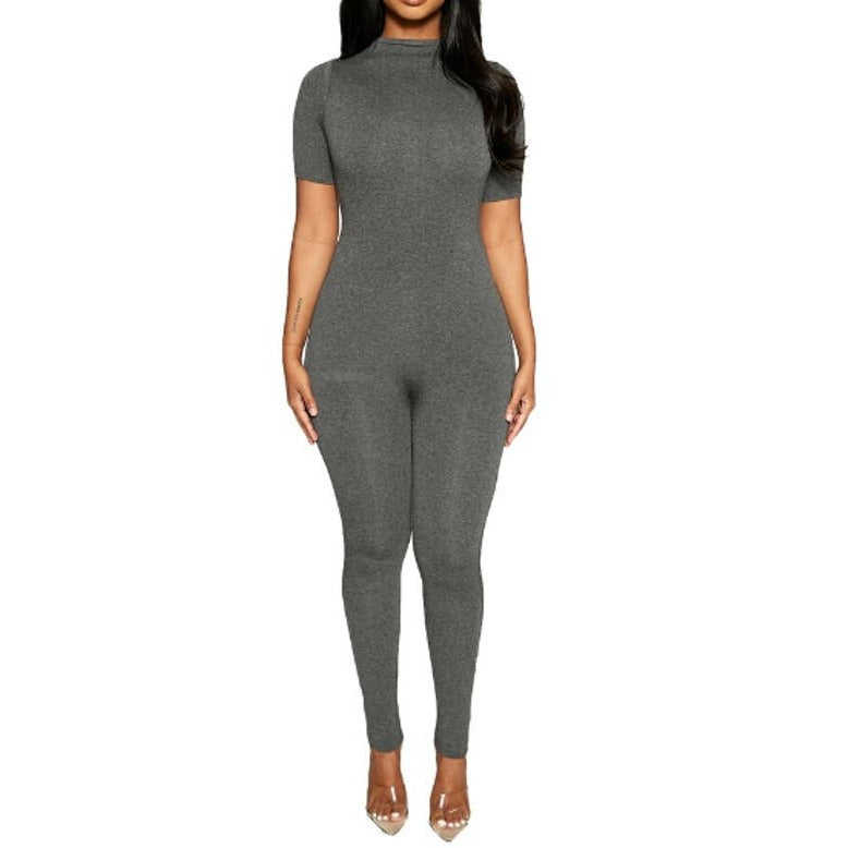 Chic and Comfy Naked Wardrobe Funnel Neck Jumpsuit - Medium