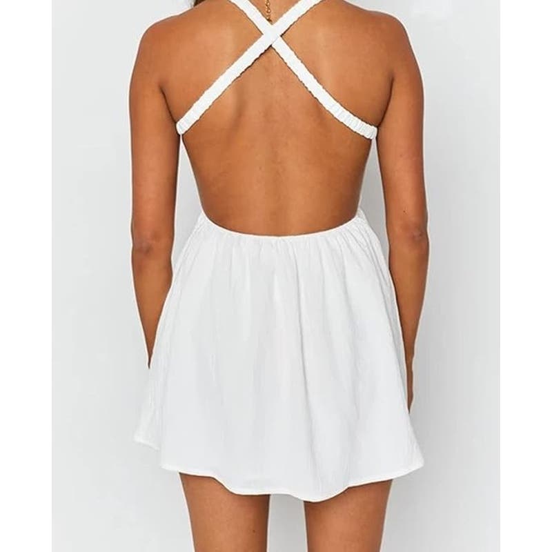 Just Quella Womens Backless Beach Mini Dress Size Small -Sunkissed Elegance