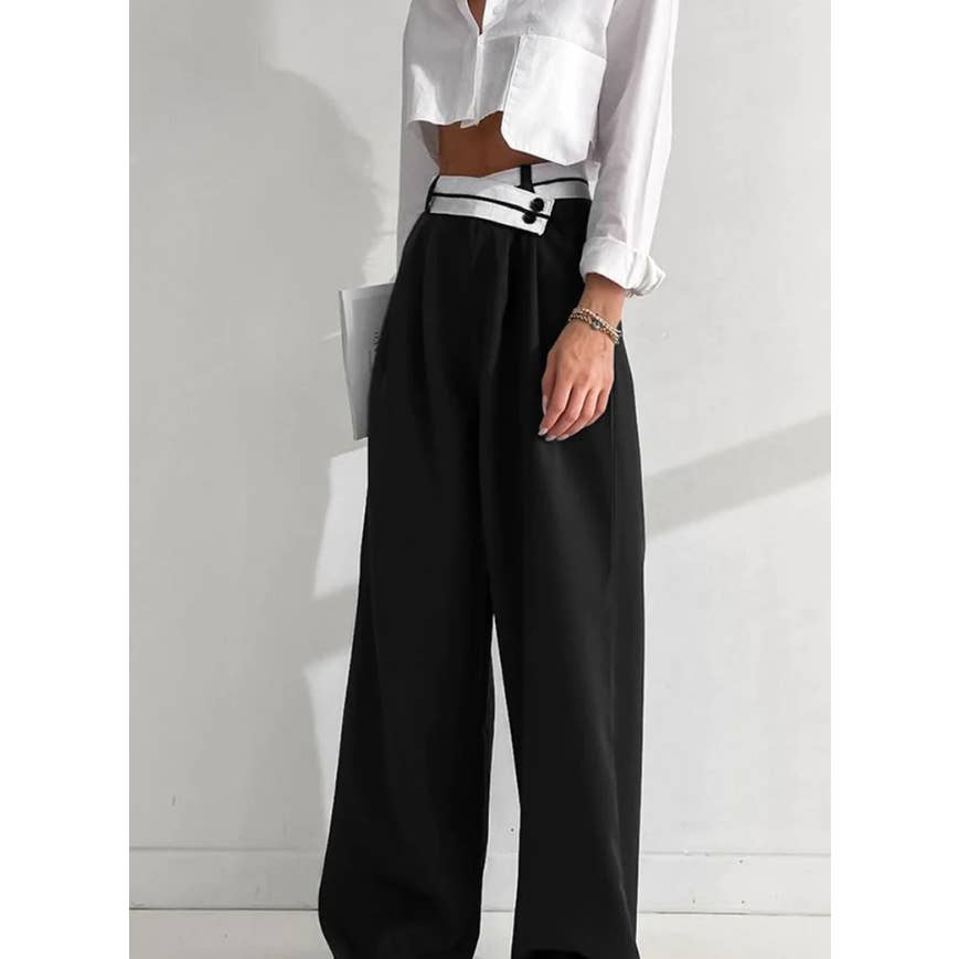 Commense Feeling Free Wide Leg Dress Pants in Black - Size Large - Unleash Your Style! 🖤