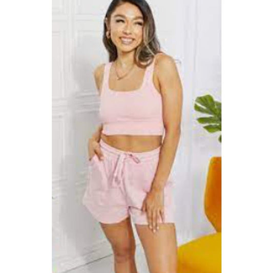 Zenana Full Size  Cotton Drawstring waist with pockets Shorts | Size L