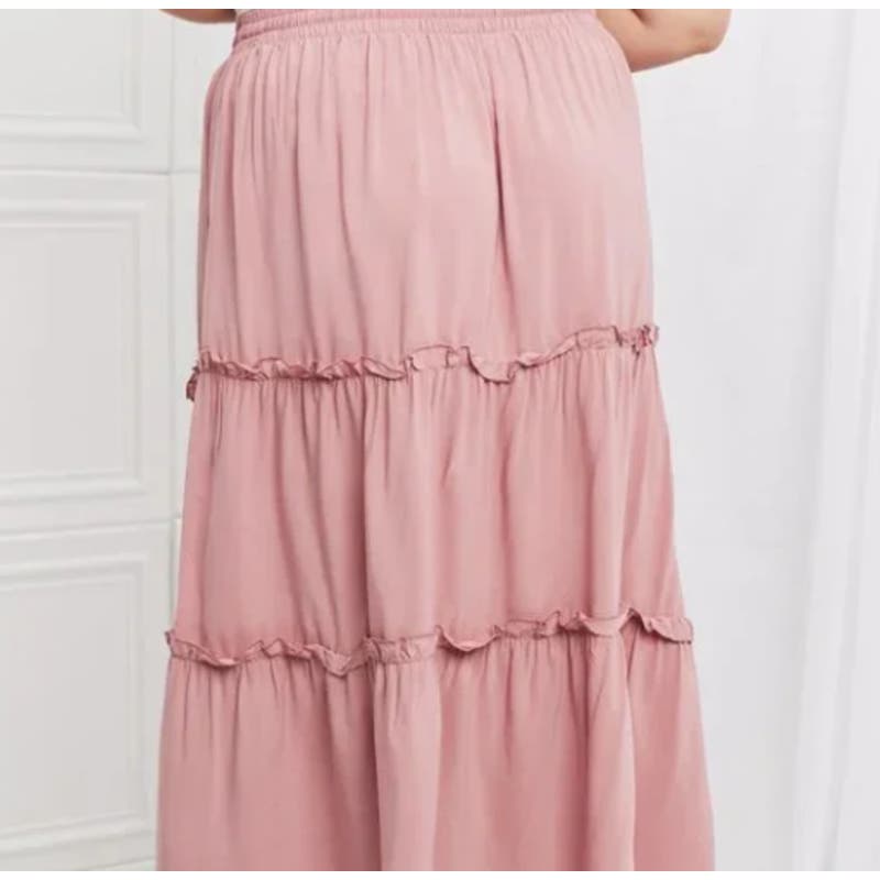 pink boho maxi skirt